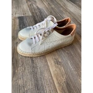 Dalson Espadrilles White Leather Platform Sneaker, Size 8